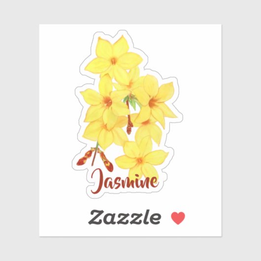 Jasmine Flower Custom Vinyl Stickers (Vel)