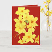 Jasmine FLower Waterverf Wenskaart Kaart (Gele Bloem)