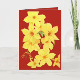 Jasmine FLower Waterverf Wenskaart Kaart