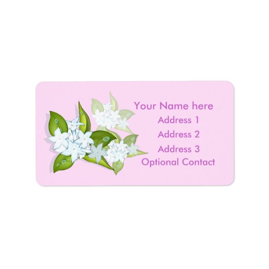 Jasmine Flowers  Adresetiketten Etiket (Voorkant)