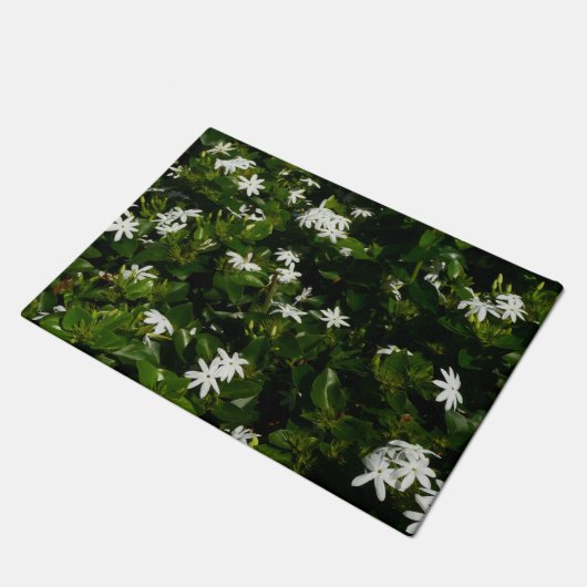 Jasmine Flowers Tropical Floral Botanical Deurmat (Schuin)