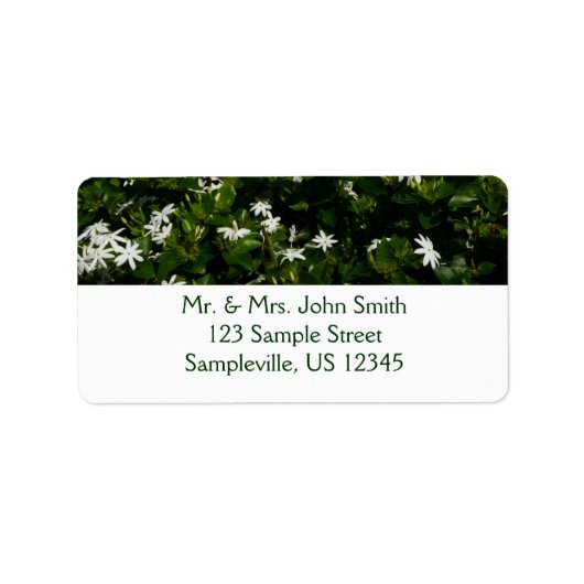 Jasmine Flowers Tropical Floral Botanical Etiket (Voorkant)