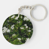 Jasmine Flowers Tropical Floral Botanical Sleutelhanger (Achterkant)