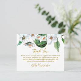 Jasmine Funeral Thank You Card Bereavement Bedankkaart