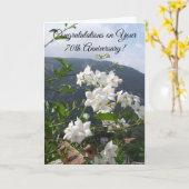 Jasmine gepersonaliseerd 70th Wedding Jubileum Kaart (Gele Bloem)
