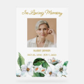 Jasmine-herdenkingsfoto Funeral Acrylic bord (Voorkant)