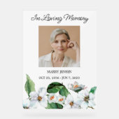 Jasmine-herdenkingsfoto Funeral Acrylic bord (Voorkant)