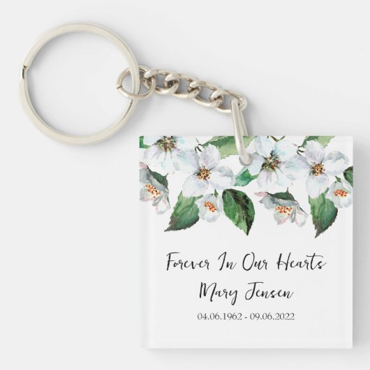 Jasmine-herinnerings-rouwfoto-sleutelhanger Sleutelhanger (Voorkant)