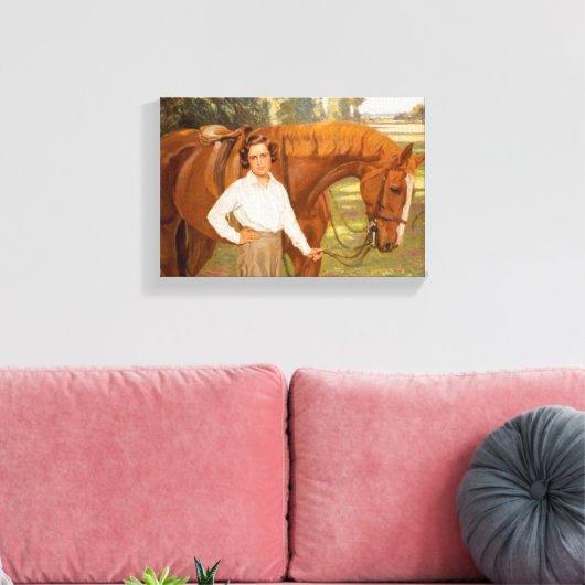 Jasmine het Paard (door Algernon Talmage) Canvas Afdruk (Insitu (Woonkamer))