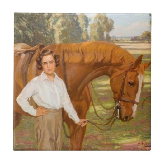 Jasmine het Paard (door Algernon Talmage) Tegeltje (Voorkant)