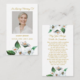 Jasmine Memorial Photo Funeral Prayer Card Visitekaartje