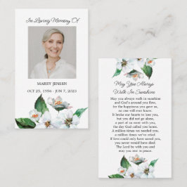 Jasmine Memorial Photo Funeral Prayer Card Visitekaartje