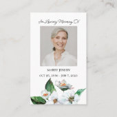 Jasmine Memorial Photo Funeral Prayer Card Visitekaartje (Voorkant)