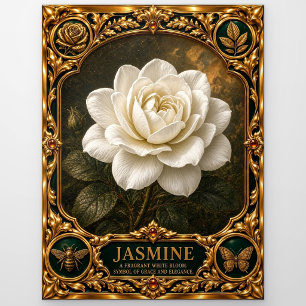 Jasmine, met juwelen bewerkte erfstuk kunst briefkaart