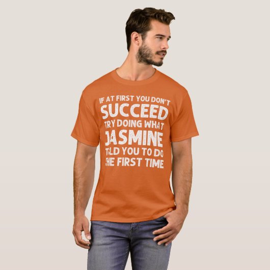 JASMINE Name Personalized Birthday Funny Christmas T-shirt (Voorkant volledig)