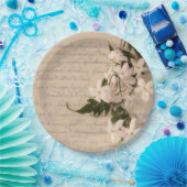 Jasmine op oud schrift papieren bordje (Feest)