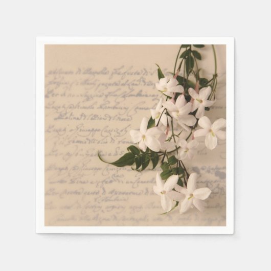 Jasmine op oud schrift servet (Voorkant)