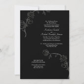 Jasmine Outline Black Formal Wedding Kaart (Voorkant)