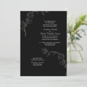 Jasmine Outline Black Formal Wedding Kaart (Staand voorkant)