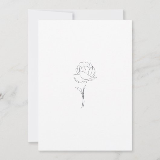 Jasmine Outline Black Formal Wedding Kaart (Achterkant)