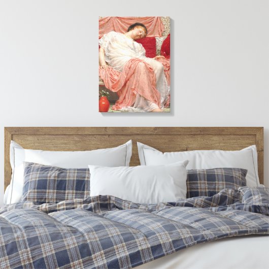 Jasmine (prachtige jonge slapende vrouw) canvas afdruk (Insitu (Slaapkamer))