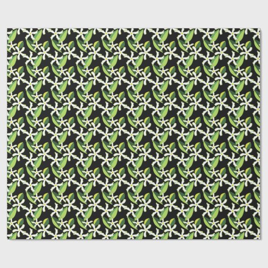 Jasmine Retro Floral Abstract Pattern Cadeaupapier (Vlak)