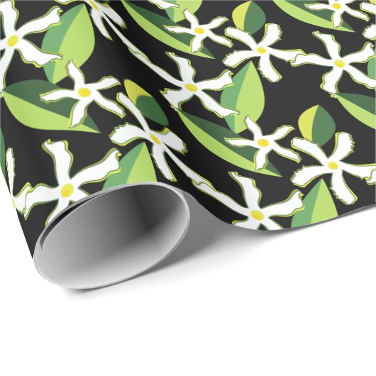 Jasmine Retro Floral Abstract Pattern Cadeaupapier (Rol Hoek)