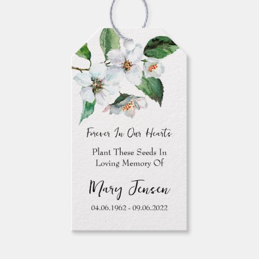 Jasmine Seed Packet Memorial begrafenis Cadeaulabel (Voorkant)