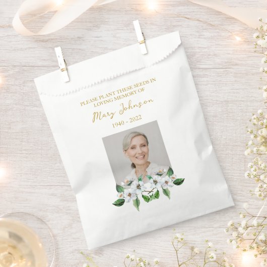 Jasmine Seed Packet Memorial Funeral Favor Bag Bedankzakje (Geknipt)