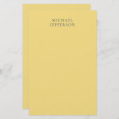 Jasmine & Slate Grey Minimalist Plain Modern Name Briefpapier (Voorkant / Achterkant)