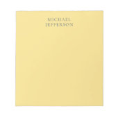 Jasmine & Slate Grey Minimalist Plain Modern Name Notitieblok (Voorkant)