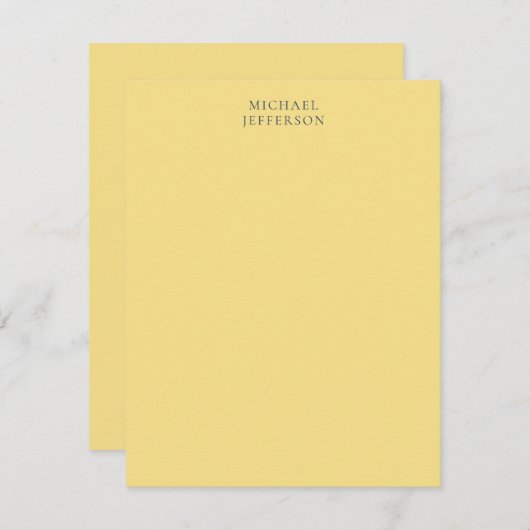 Jasmine & Slate Grey Minimalist Plain Modern Name Notitiekaartje (Voorkant / Achterkant)