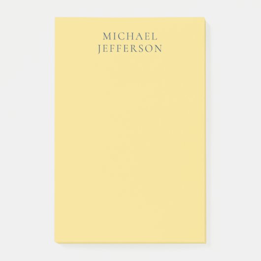 Jasmine & Slate Grey Minimalist Plain Modern Name Post-it® Notes (Voorkant)