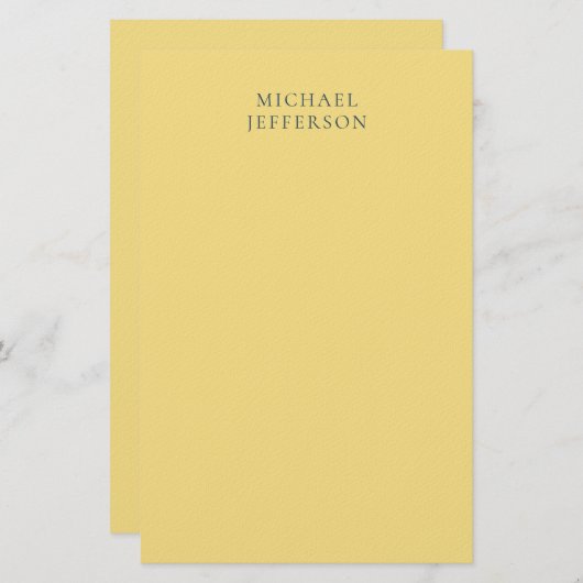 Jasmine & Slay-grijs Minimalistische Eenvoudige Mo Briefpapier (Voorkant / Achterkant)