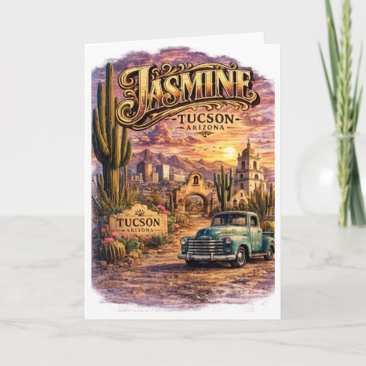 Jasmine Tucson Arizona Gepersonaliseerd Zuidwester Kaart (Voorkant)
