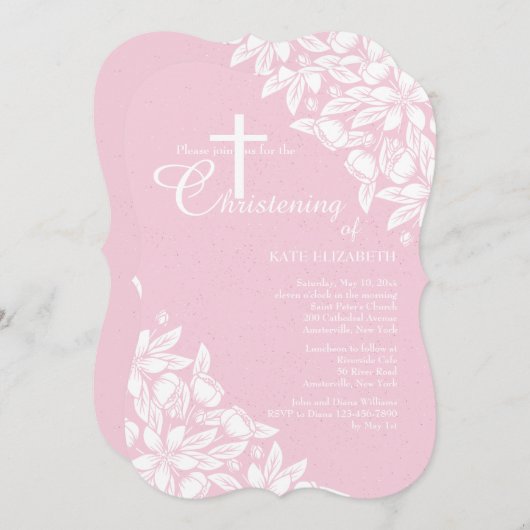 Jasmine-uitnodiging Kaart (Voorkant / Achterkant)