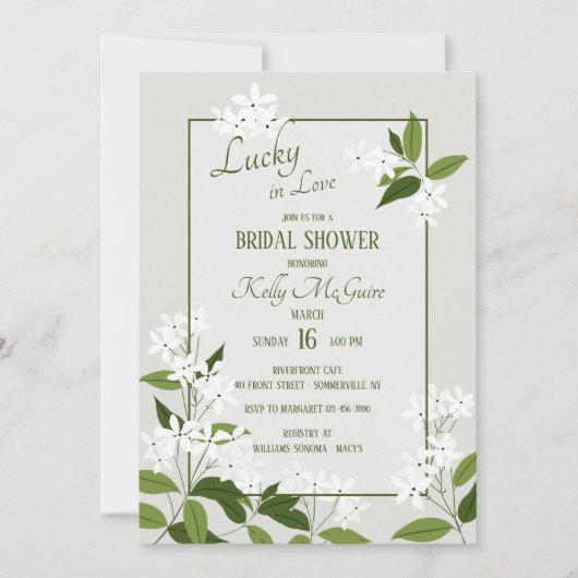 Jasmine Vertical Invitation Kaart (Voorkant)
