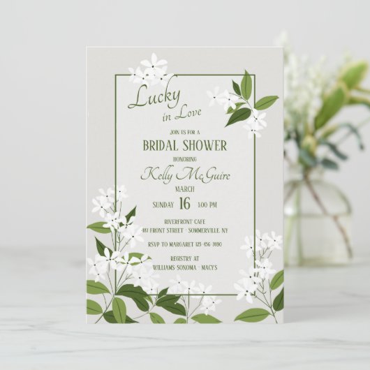 Jasmine Vertical Invitation Kaart (Staand voorkant)
