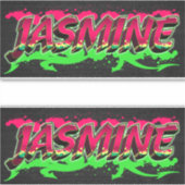 Jasmine Vorname Name Graffiti Aufkleber Sticker (Voorkant)