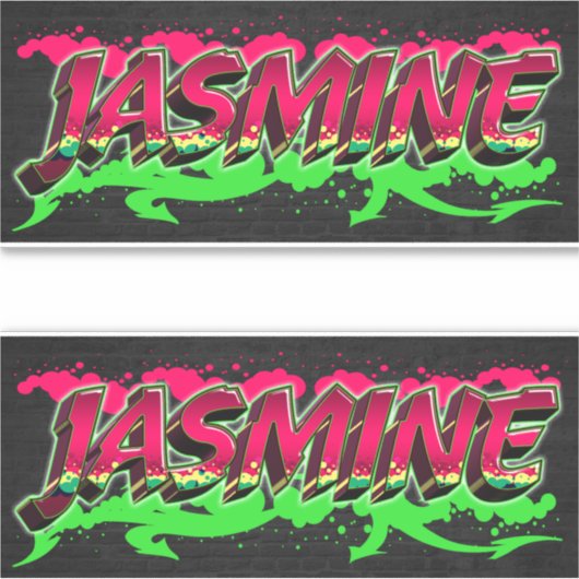 Jasmine Vorname Name Graffiti Aufkleber Sticker (Voorkant)