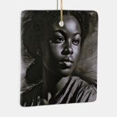 "Jasmine" vrouwen in houtskool Keramisch Ornament (Rechts)