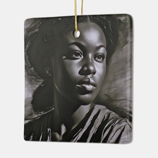 "Jasmine" vrouwen in houtskool Keramisch Ornament (Links)