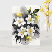 Jasmine - Watercolor flowers Kaart (Gele Bloem)