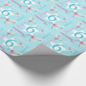 Jasmine waterverf balletzwaan 6th birthday wrap cadeaupapier (Hoek)