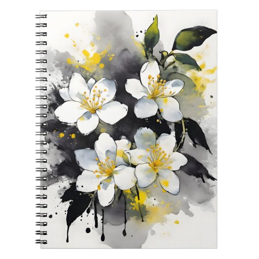 Jasmine - Waterverf bloemen Notitieboek (Voorkant)