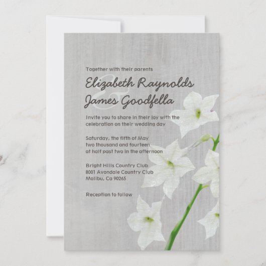 Jasmine Wedding-uitnodigingen Kaart (Voorkant)