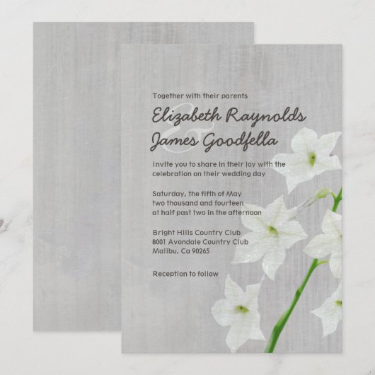 Jasmine Wedding-uitnodigingen Kaart (Voorkant / Achterkant)