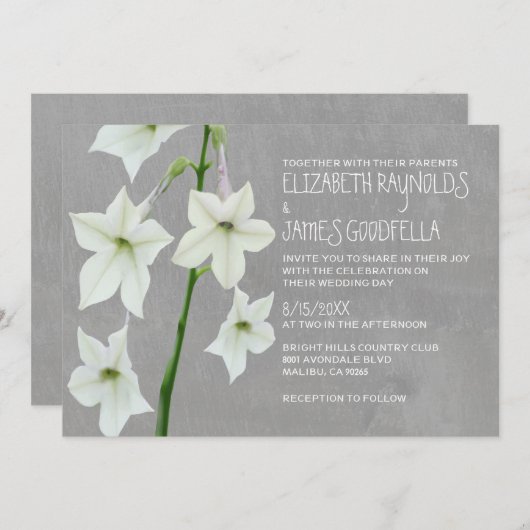 Jasmine Wedding-uitnodigingen Kaart (Voorkant / Achterkant)