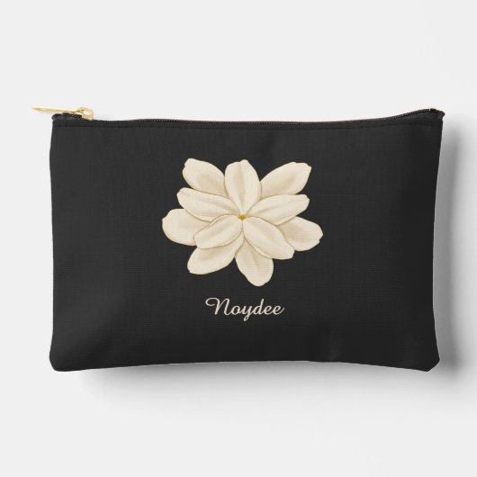 Jasmine Witte Bloem Elegante Naam Etui (Voorkant)