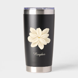 Jasmine Witte Bloem Elegante Naam Geïsoleerde Drinkbeker